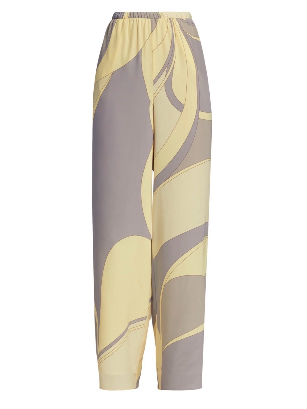 SIR Wide Leg Abstract Print Pants in Soft Gray and Pale Yellow